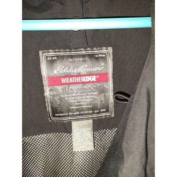 Eddie Bauer MENS XXL Weatheredge Waterproof Rain Jacket Hooded Black No Hood - Picture 2 of 6